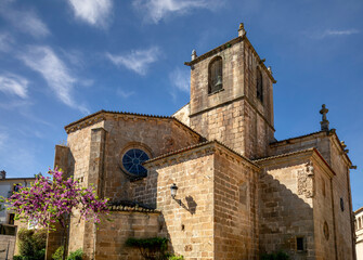 Rear view of the church of San Juan Bautista, in Cáceres, Extremadura, Spain, a city declared a world heritage site by UNESCO