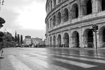  view of the city Europe. Panorama Travel Concept Castel Sant'Angelo Trevi Fountain Colosseum...