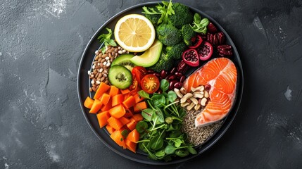 a plate divided into sections, a balanced diet that emphasizes the importance of the right types of fats, countering the notion that saturated fats are the primary culprits of cardiovascular disease.