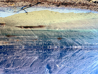 frozen lake in winter - 726699062