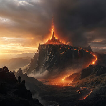 View of mordor inspired of lord of the rings