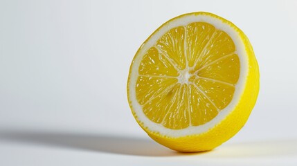 Fresh and juicy half of lemon isolated on a white background