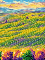 Provance grapefiels landscape. AI generated illustration