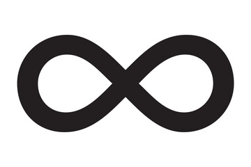 Black infinity symbol icon. Simple flat vector design element. Infinity Icon for Graphic Design Projects