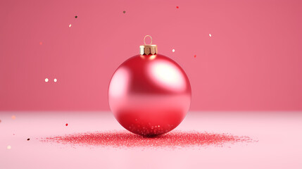 Fototapeta premium Luxurious shiny Christmas ball decoration, Christmas and New Year ornaments background