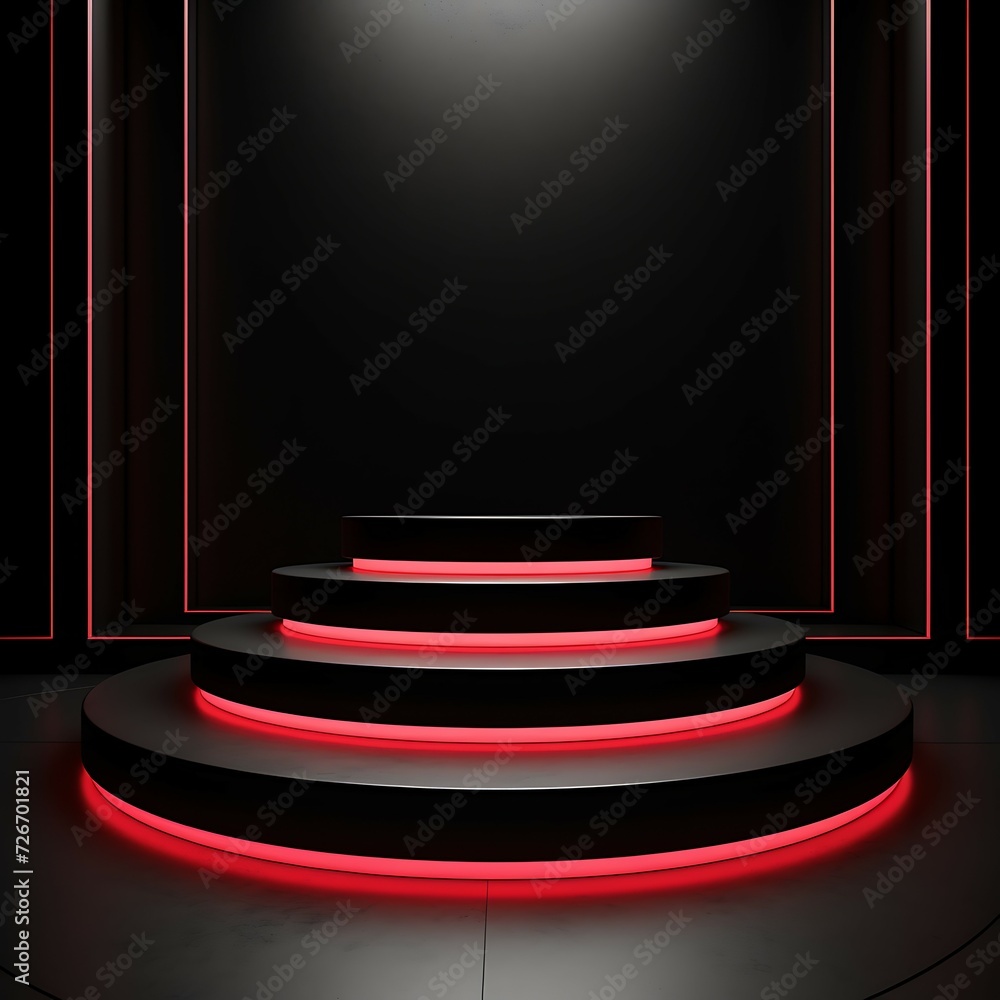 Poster 3d podium studio showcase stage scene product display background ai generative