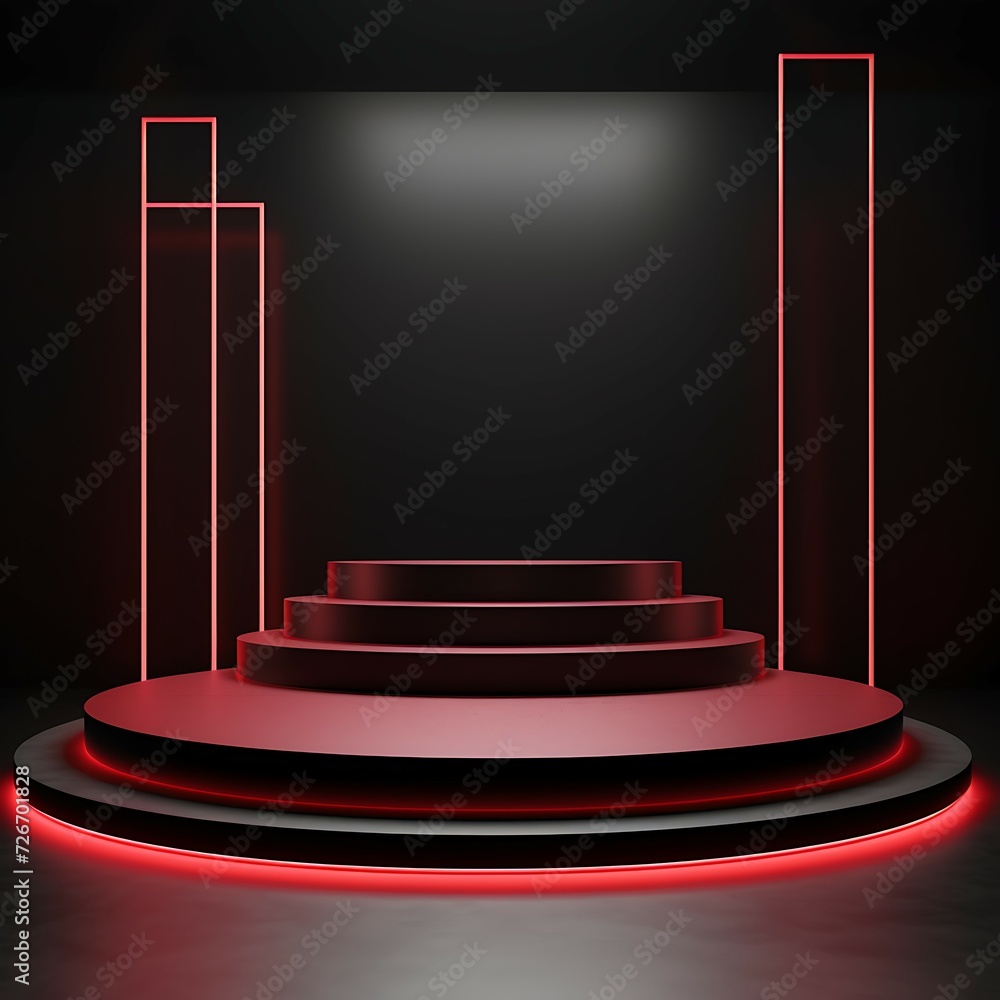 Aufkleber 3d podium studio showcase stage scene product display background ai generative