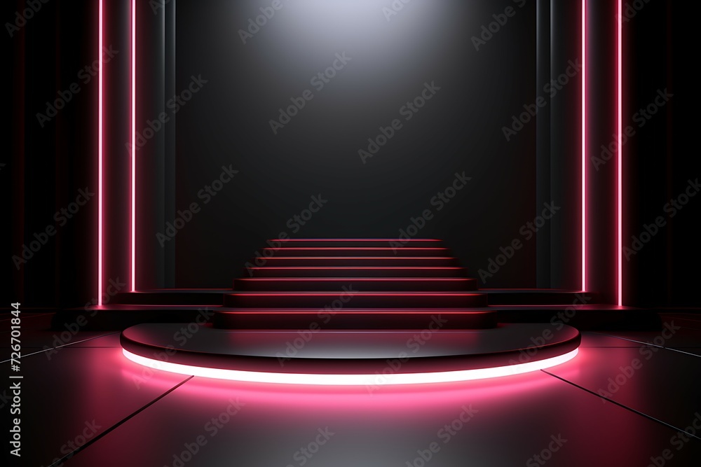 Poster 3d podium studio showcase stage scene product display background ai generative