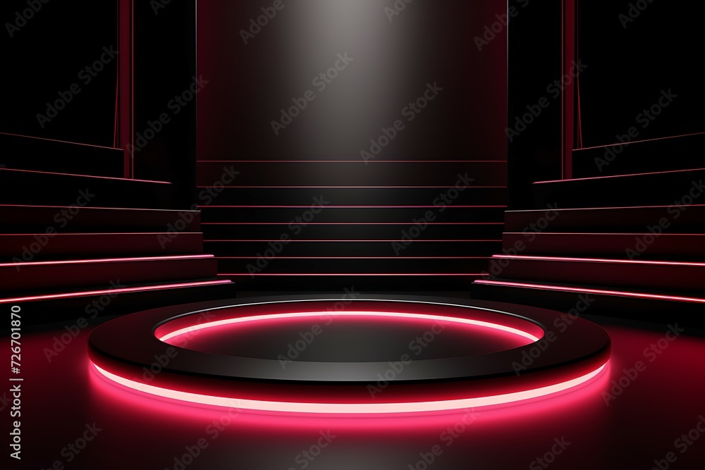Poster 3d podium studio showcase stage scene product display background ai generative