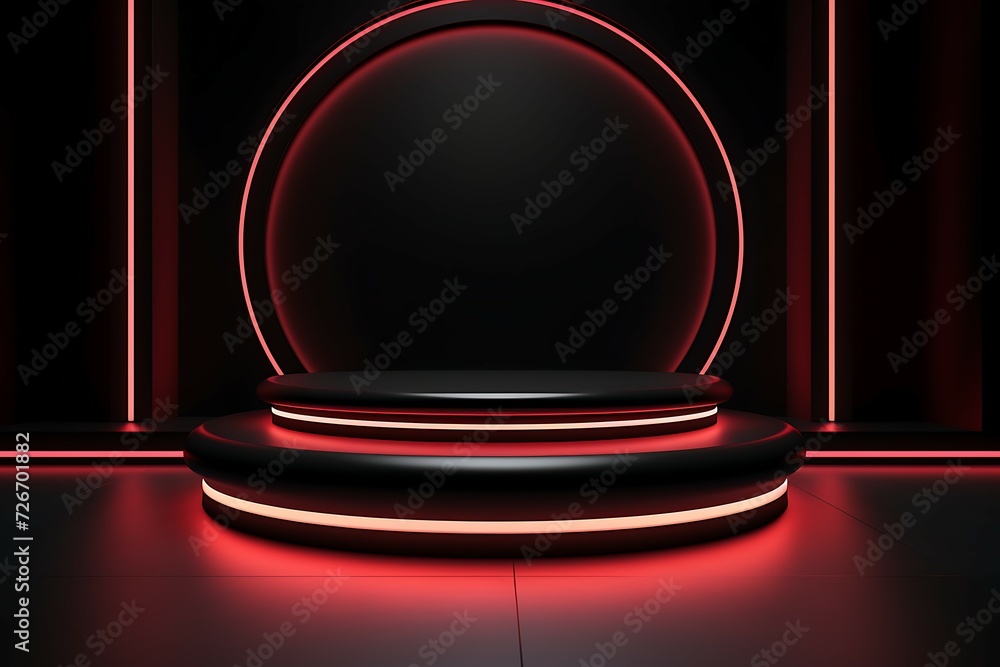 Poster 3d podium studio showcase stage scene product display background ai generative