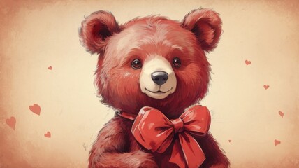 Sweet teddy bear for valentine's day