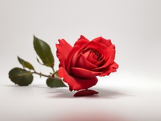 rose red flower on white background Generative Ai