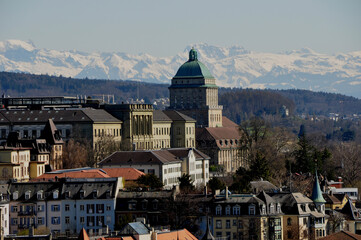 The University-Tower of Zürich and the Swiss Federal Institut for Technmology ETH