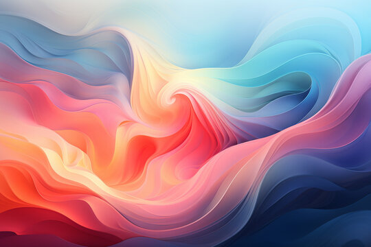 A visually dynamic presentation background with swirling pastel waves on a dark canvas, creating an eye-catching and modern aesthetic. © Svitlana