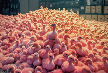 Obraz premium Lot of rubber ducks. A pile of baby ducks