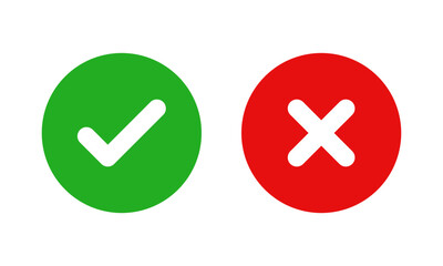 Fototapeta premium Check mark and cross mark icons