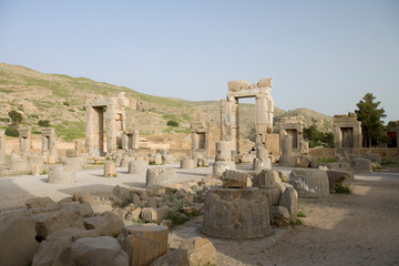 Iran ancient Persepolis on a sunny spring day.