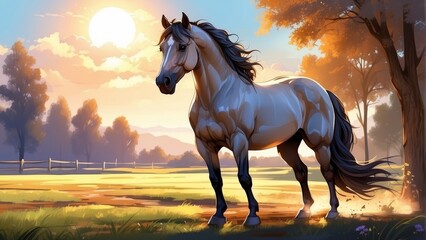 Beautiful horse like a fairy tale