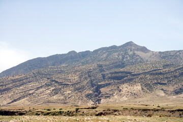 Iran mountain landscape on a cloudy spring day.