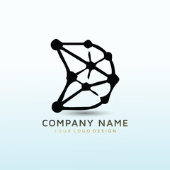 data company letter D logo design