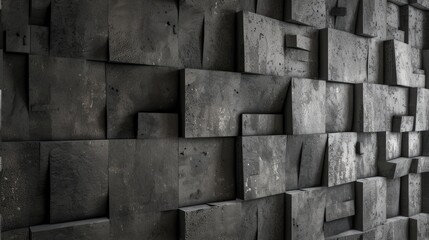 a highly detailed wall constructed from gray bricks, enhanced by post-processing techniques to accentuate texture and depth, creating a captivating visual narrative. SEAMLESS PATTERN.