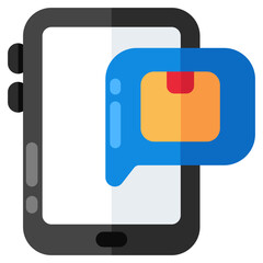 Creative design icon of mobile logistic chat