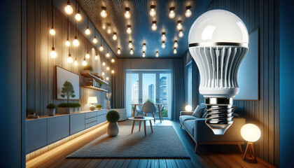 Creative Light Bulb Concept in Modern Interior