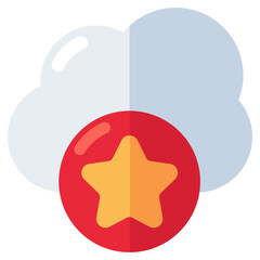 A flat design icon of favorite cloud