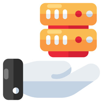 An icon design of server care