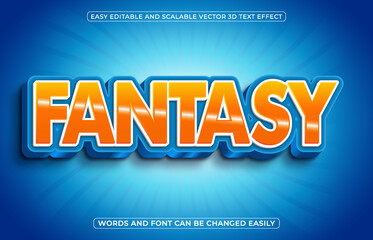 Fantasy 3d editable text effect premium vector