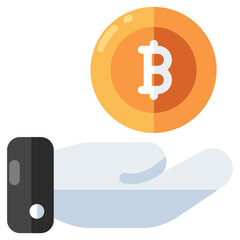 An icon design of bitcoin