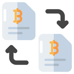 An icon design of bitcoin file transfer  