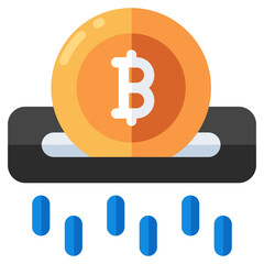 An icon design of bitcoin withdrawal  - obrazy, fototapety, plakaty
