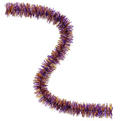 Tinsel 3d rendering. Merry Christmas.