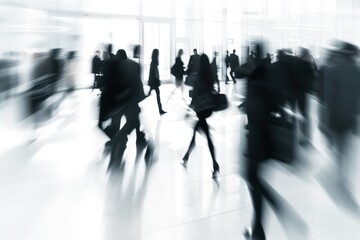 white and gray blurry image of business people