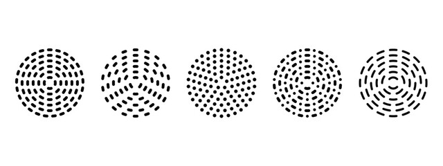 Concentric Discontinuous Borders – Gradual Reduction of Dashed Lines and Dotted Patterns in Quantity Toward the Center