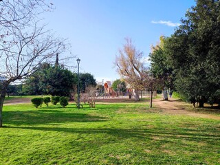 Photo of Plato's academy park, a historic public park located in Akadimia Platonos in Athens, Greece.