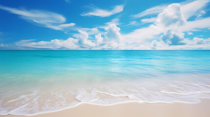 Fototapeta premium Aerial view of beautiful beach, simple, calm composition in clear blue