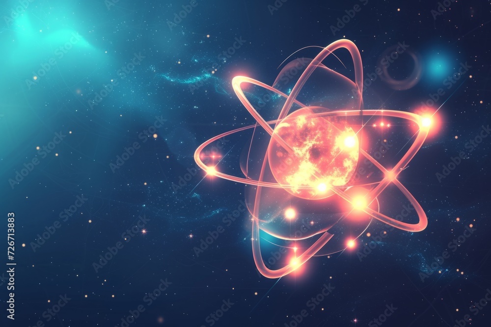 Poster simple atom concept generative ai