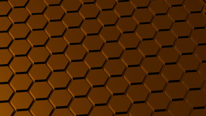 Abstract orange honeycomb