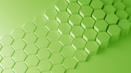 Abstract green honeycomb.