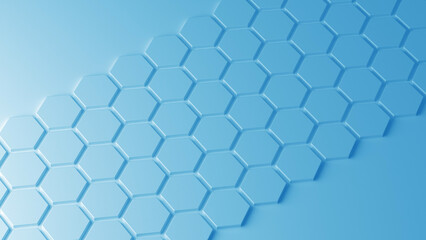 Abstract blue honeycomb