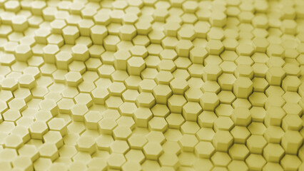 Abstract yellow honeycomb