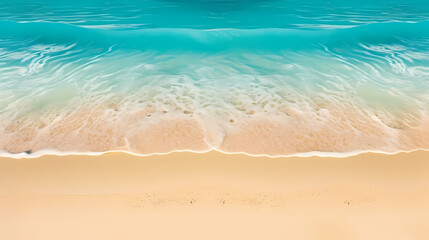 Aerial view of beautiful beach, simple, calm composition in clear blue
