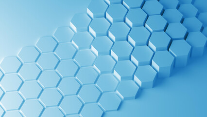 Abstract blue honeycomb