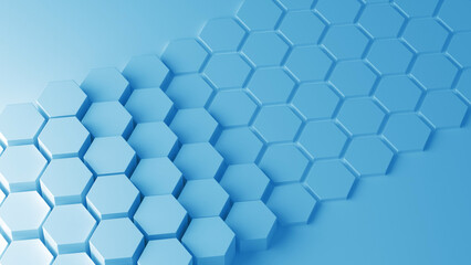 Abstract blue honeycomb