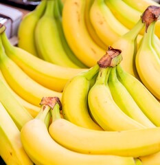 Bananas at the market display stall