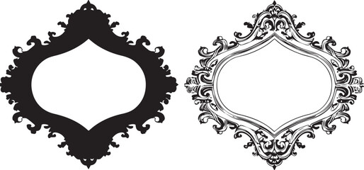 Set frames. Hand drawn vector illustration	