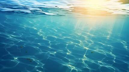 Aerial view of beautiful beach, simple, calm composition in clear blue