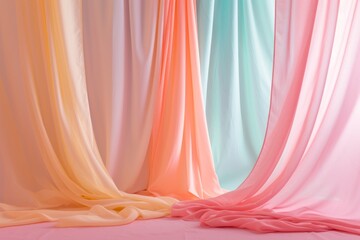 Abstract Cloth Pattern Backdrop With Pastel Colors, Ideal For Cosmetic Mockups
